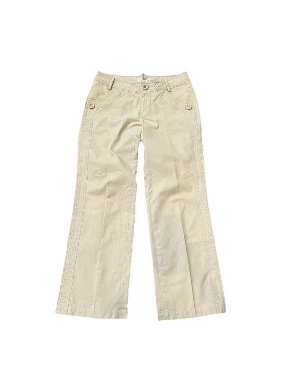 Banana Republic Women’s Wide Leg Pants Size 4 Tan Pockets Casual Low Rise